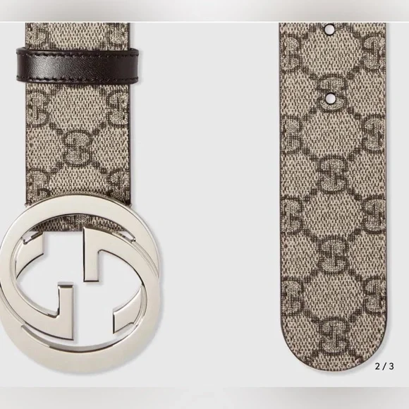 NWT Gucci Supreme GG Silver Monogram Belt (90) - Picture 8 of 8